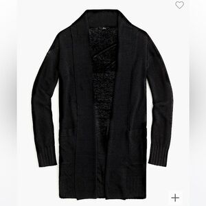 J Crew Black Open Front Linen Blend Longline Cardigan XXL